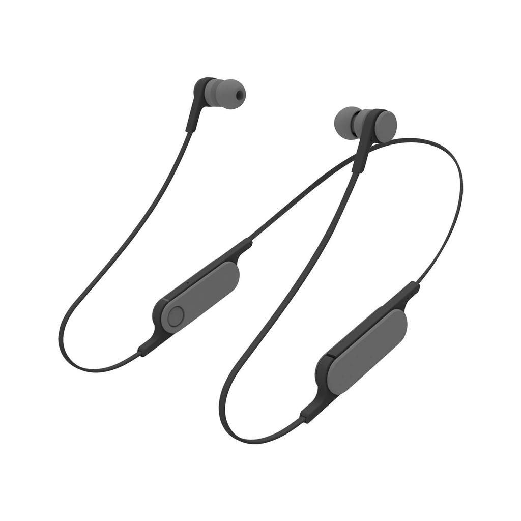 ELECOM Bluetooth 6 Hours of Continuous Music Smoke Black Earphones, 1-Button Operation, Playback, (LBT-HPC14AVBK)