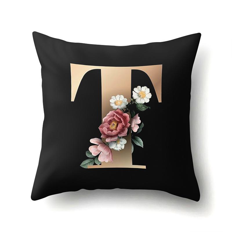 Polyester Pillowcase Home Car Decoration Printing Pillowcase 26 English Letter Cushion Cover