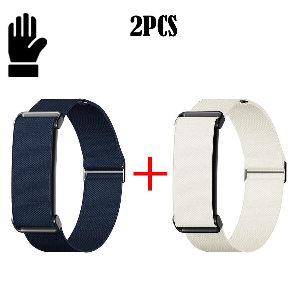 2 Stück Sport-Nylon-Armband für Google Fitbit Air Integriertes Metallrahmen-Armband Verstellbare Schiebeschnalle Weiches atmungsaktives Armband