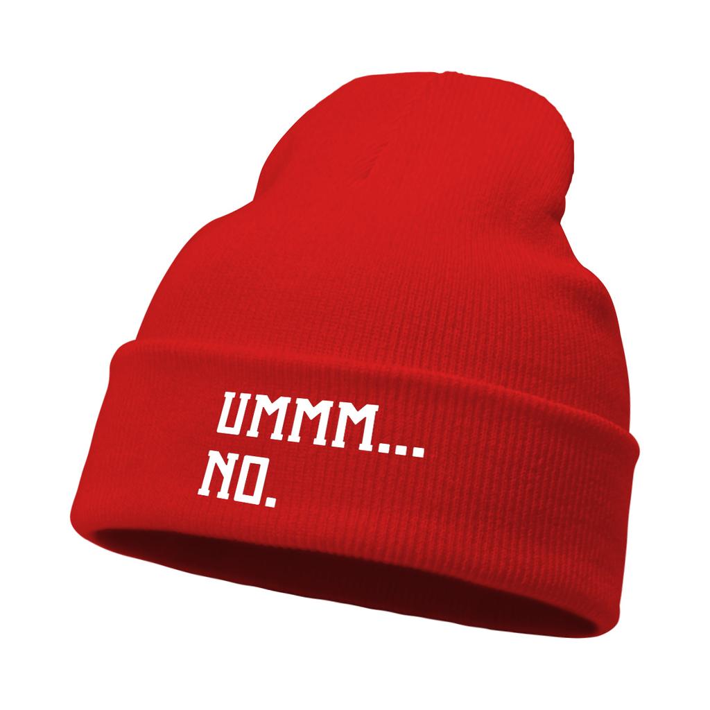 Warm Winter Hats Casual Hat Beanie "UMMM...NO."Print Woman Cap Headwear Soft Knitted Cap Beanie Perfect For Outdoor Sports
