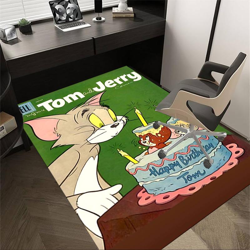 

1 шт. Ковер Том и Джерри, для декора дома и офиса, Коврик под офисное кресло, Праздничный подарок, Ковер для конференц-залаL1125 60cm by 90cm