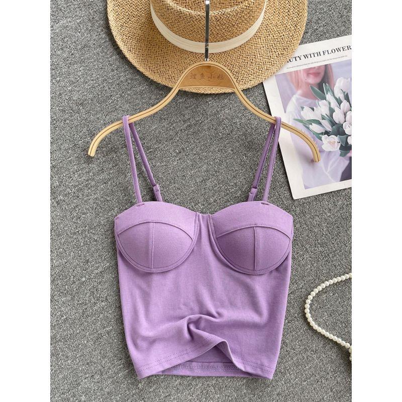 European and American Sexy Outdoor All-Matching Pure Color Camisole