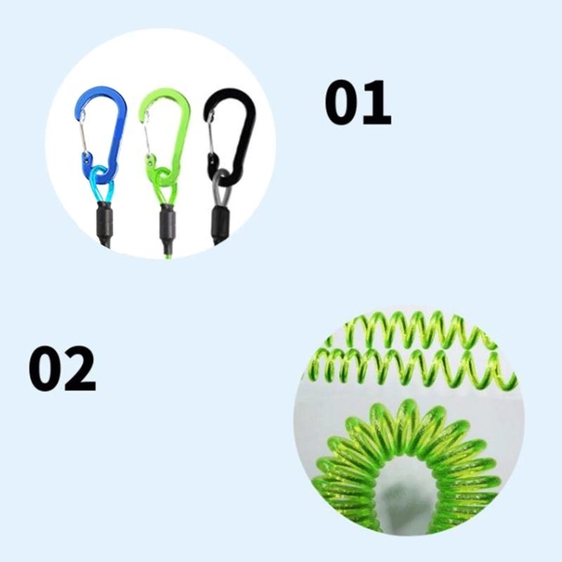 Fishing Tackle Accessories Fishing Rod Straps Heavy Duty Lanyard Rope Paddle Leash Coiled Lanyard Extend To 70in