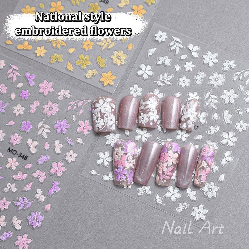 Rose Flower 3D Nail Sticker Accessories Nail Art Decoration Self-Pressing On Manicure Sticker Ladies Manicure Supplies Decal