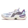 Li Ning Kids Qiang Yue V2 Comfortable Versatile Non-Slip Wear-Resistant Low-Top Casual Shoes Kids Casual Shoes White Purple YKCU046-2
