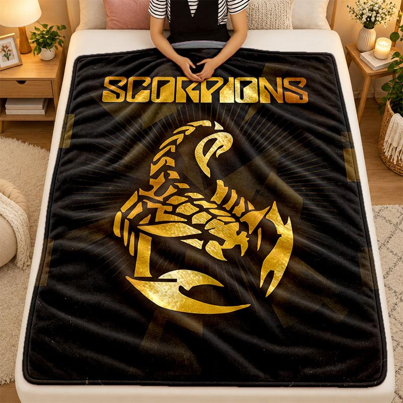 Flannel BlanketScorpions Warm Soft Throw Blanket for Indoor Sofa Bed Living Room Use
