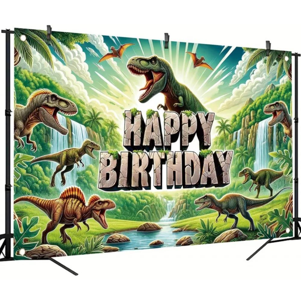 Jurassic Jungle Realistic Tyrannosaurus Rex Theme Banner Background Birthday Party Home Decoration Photography Backdrop Cloth
