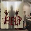 3D Halloween Theme Shower Curtain Horror Bloody Hands Black Bathroom Curtains For Halloween Party Waterproof Fabric With Hooks
