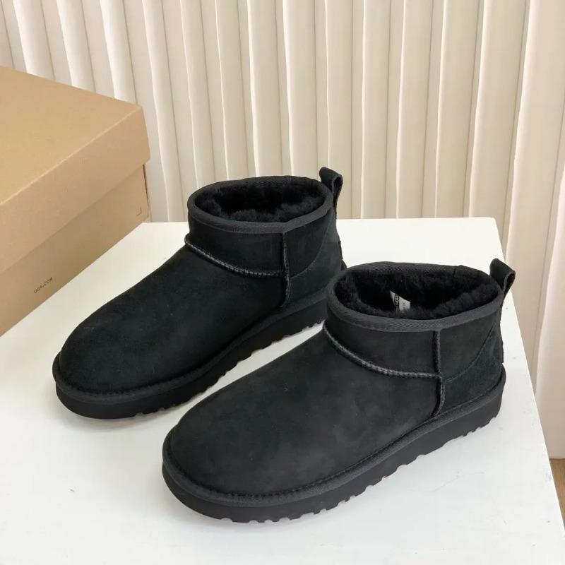2027 Luxus-Look Damen Ultra-Mini Knöchel Schneestiefel Echtes Leder Dicksohlige Futter Warm Rutschfest Winter Booties