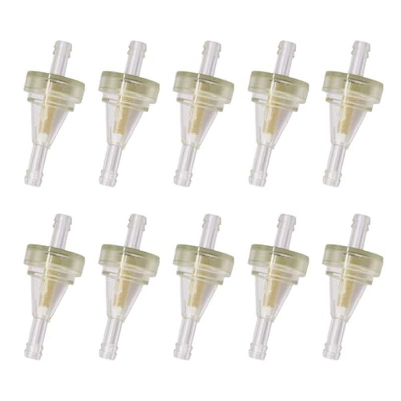 Fuel Filter Set 10 PCS 1/4 Inch for Small Engines Including For ATV Motorcycle Dirt Bike Go Kart Lawn Mower Snowmobile
