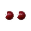 Simple Light Luxury Retro Hong Kong Style Burgundy Pearl Stud Earrings Female Elegance Temperament Versatile High-End Atmosphere Earrings