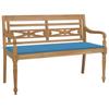 Day and Night - Day and Night Batavia Bench Solid Teak Wood with Blue Cushion 120 Cm