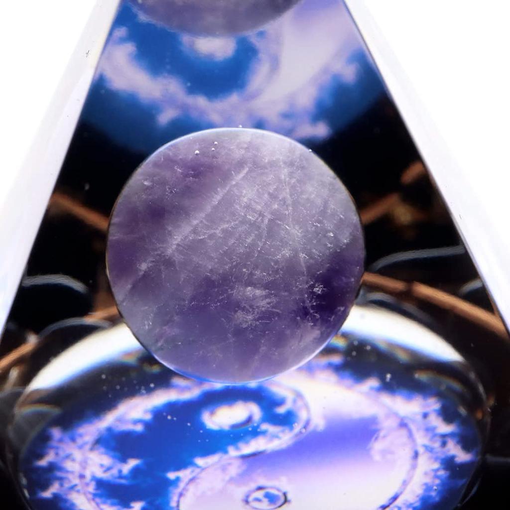 Orgonite pyramid ornament natural stone power stone purification obsidian gravel amethyst round ball tai chi [GOLD STONE]