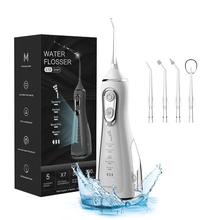 Irrigatore orale 40-140PSI Scaler per denti 5 velocità Idropulsore dentale ricaricabile 300ML IPX6 impermeabile Detergente per denti