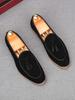 New Men's Suede Leather Tassels Loafers Pointed Black Brown Business Flats Shoes Designer Homecoming Wedding Dress Footwear