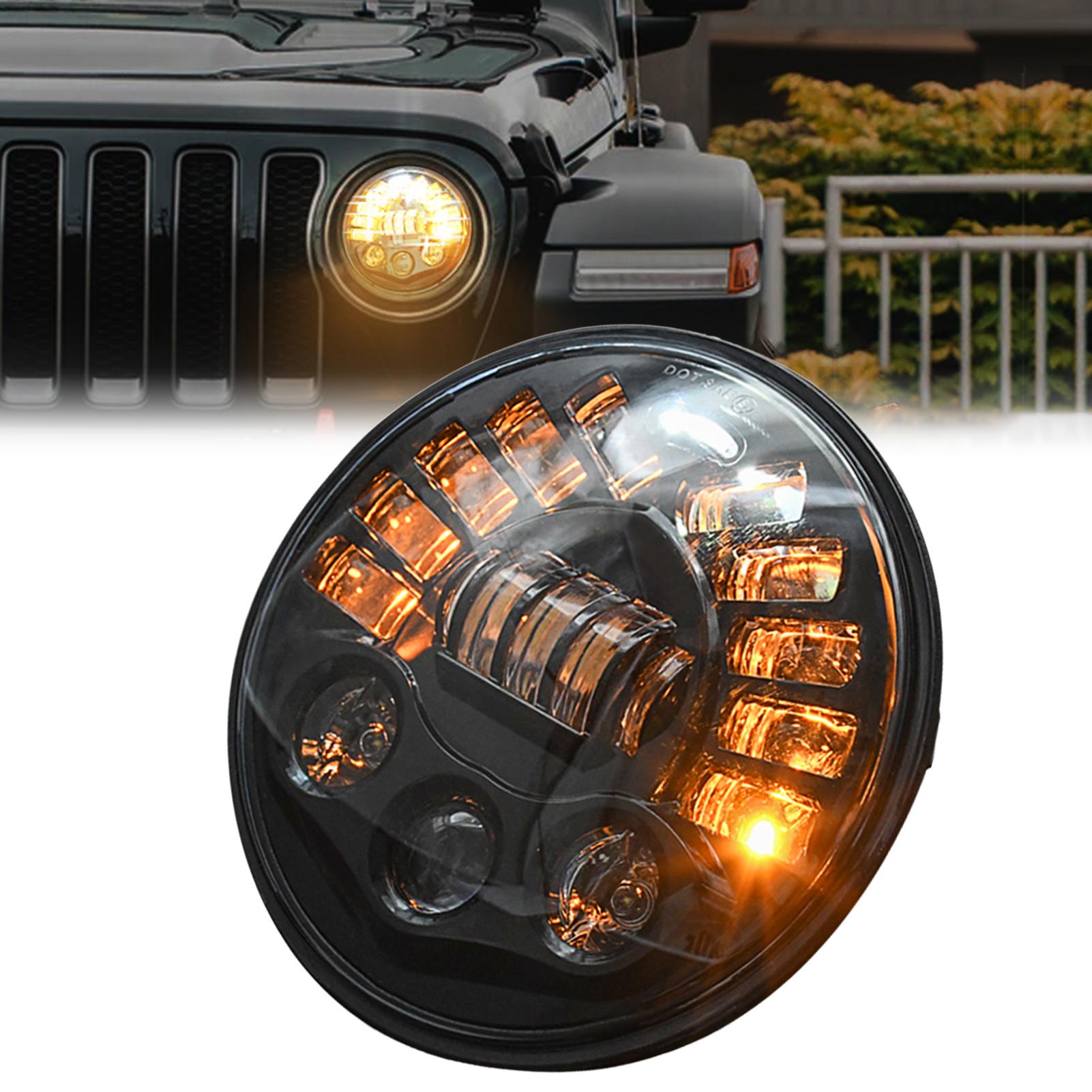 7 Inch 85W LED Hdlights Replacement for NaWrangler JK 1997-2018, w/ DRL, High/Low Bm,and Turn Signal Halo Lights 1pc