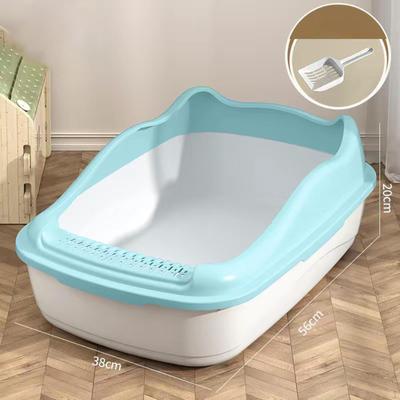 Cat Litter Box Semi Enclosed 56x38x20cm Anti Splashing Large Capacity Multifunctional for Rabbits