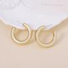 Design sense electroplated European and American minimalist style geometric hollow plain ring classic C-letter ear stud