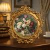 Vintage Frame Rond Frame voor Foto Reliëf Houder Elegant Tafel Wand Decoratie Kleine Antieke Sierlijke Gouden Lijsten Cadeau