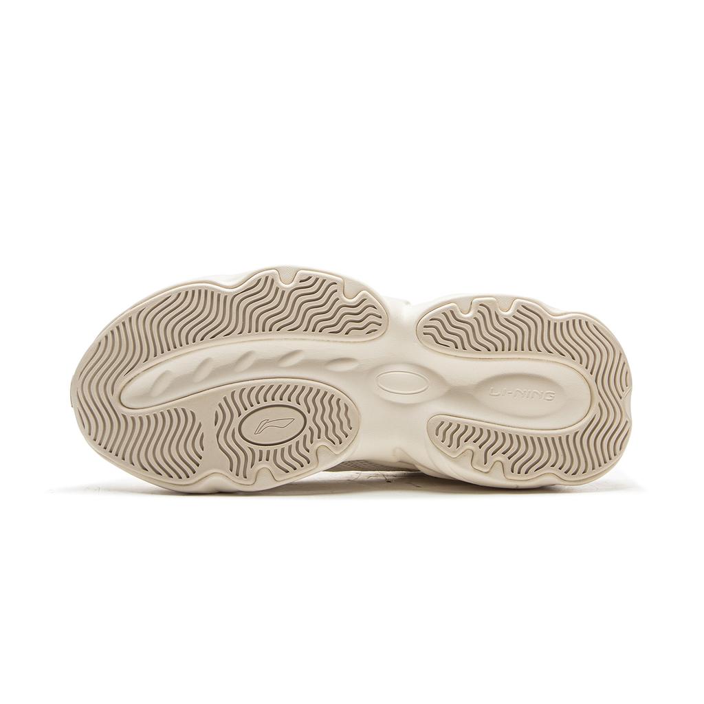 New LiNing Coconut Milk Cushioning, Slip Resistant, Abrasion Resistant Support Low Top Chunky Sneakers Women's Beige AGCV404-1