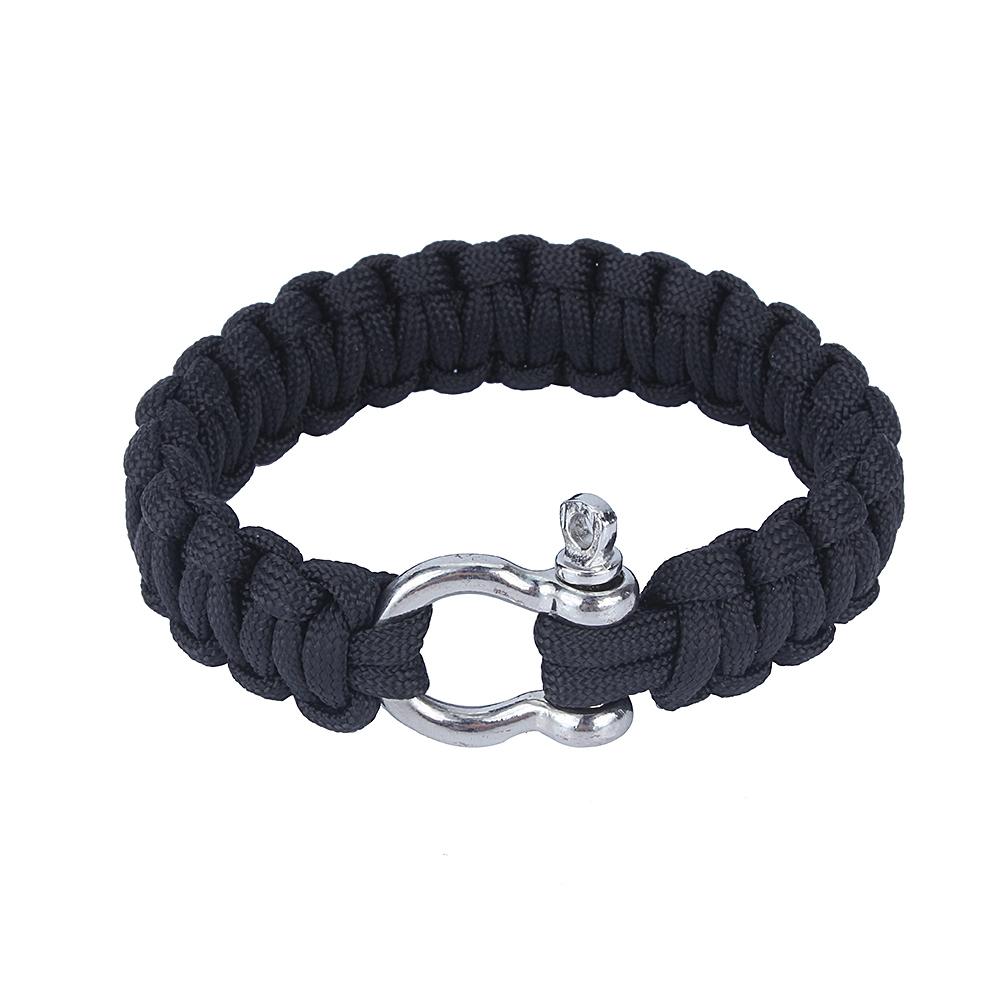 Military 550 Paracord Woven Survival Bracelet Stainless Steel Buckle Kit Outdoor