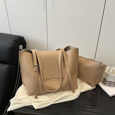 Summer New Large-capacity Retro Solid Color Portable Shoulder Underarm Bag Simple Fashion Mother and Child Bag Women