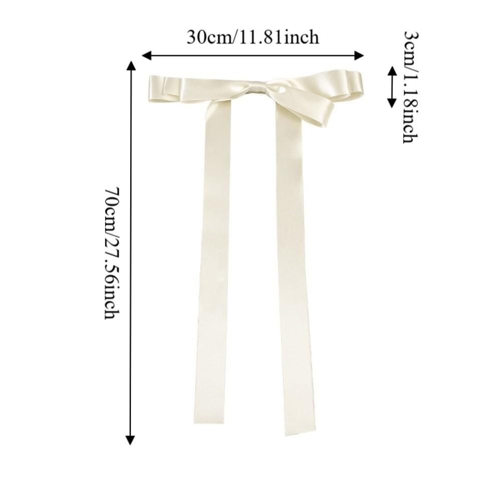 Sweet Bow Ribbon Hair Clip Satin Oversized Extra Long Spring Clip Ballet Style Solid Color Flowing Ribbons Hairpins