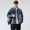 Men's Retro Washed Denim Jacket - Loose Fit American Style, Spring/Autumn 2024 Trend