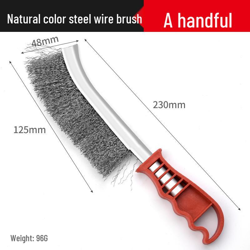 Stainless Steel & Copper-Plated Wire Brush with Plastic Handle for Rust Removal and Grill Cleaning