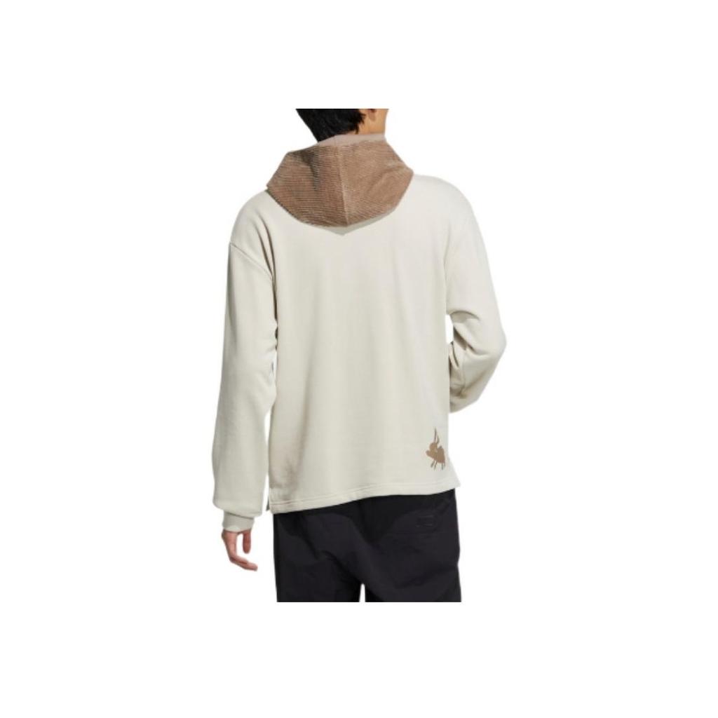 Adidas Originals Melting Sadness Rabbit Hole Series Kontrastní výšivka loga Mikina s dlouhým rukávem Unisex mikina Průhledně hnědá HY4186