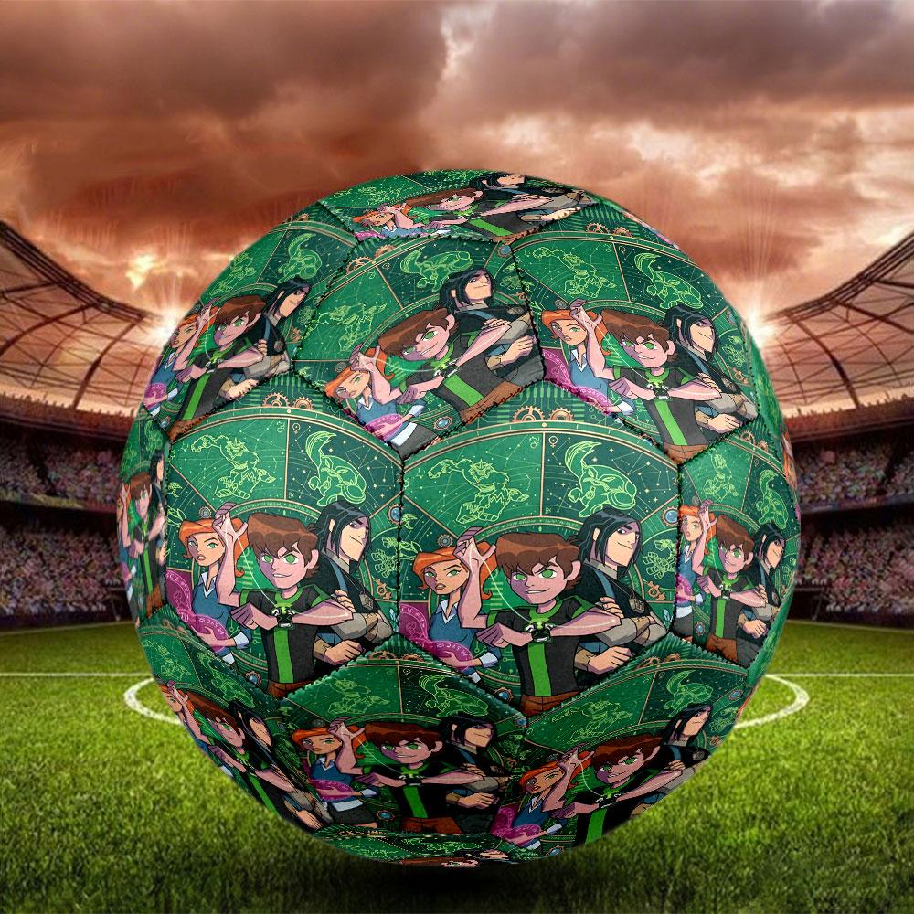 Ben 10 Cartoon Print Size 5 Soccer Ball, Standard Match Football for Sports Game and Team Practice, Ideal Gift for Soccer Fans