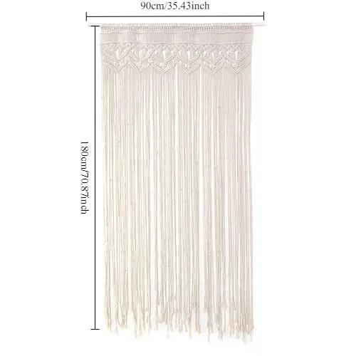Hand-woven Macrame Wall Hanging Tapestry Bohemia Door Curtain For Home Window Doorway Bedroom Living Room Wedding Backdrop Decor