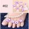 8 Pcs Comfortable Crystal Diamond Waterdrop Pedicure Tool Toe Silicone Separator Flower