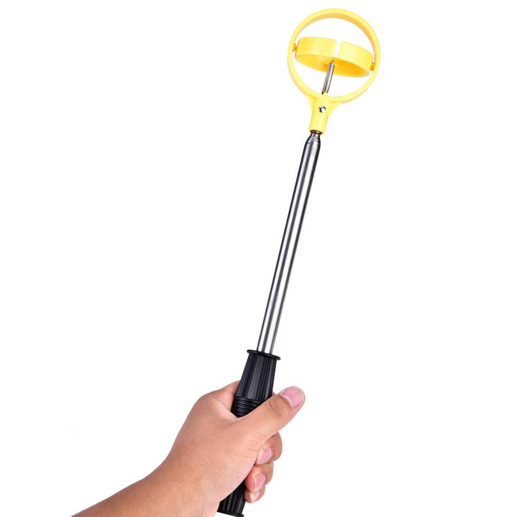 Practical Golf Picker Telescopic Antenna Ball Pick Up Tool Device Retriever Scoop (Yellow)
