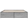Bed Frame Gray Sonoma 200x200 cm Particleboard and Metal
