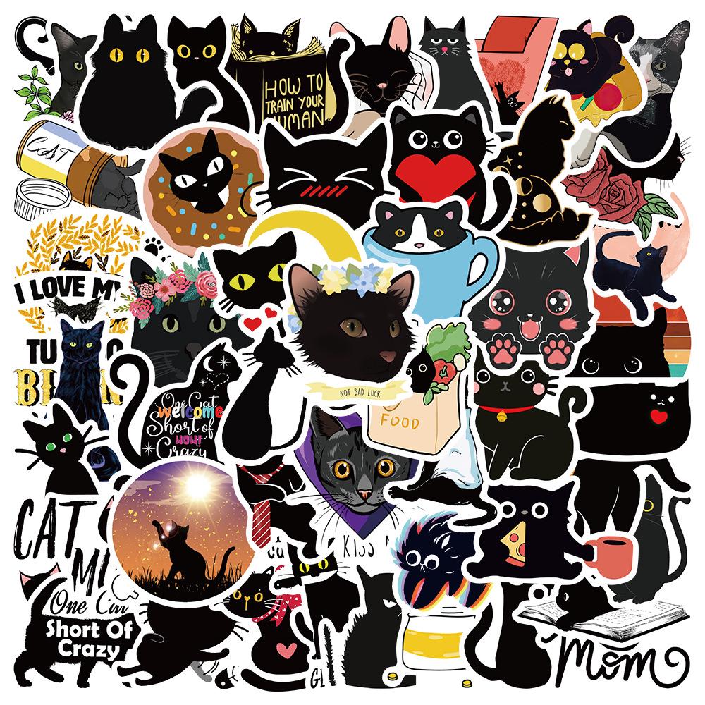 Cute Kitten Stickers for Suitcase, Computer, Motorcycle, Guitar - Waterproof Graffiti Decals