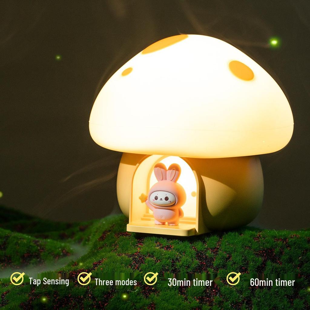 Trendy Mushroom Lamp - Cute USB Rechargeable Night Light for Kids' Bedroom, Perfect Children's Birthday Gift
