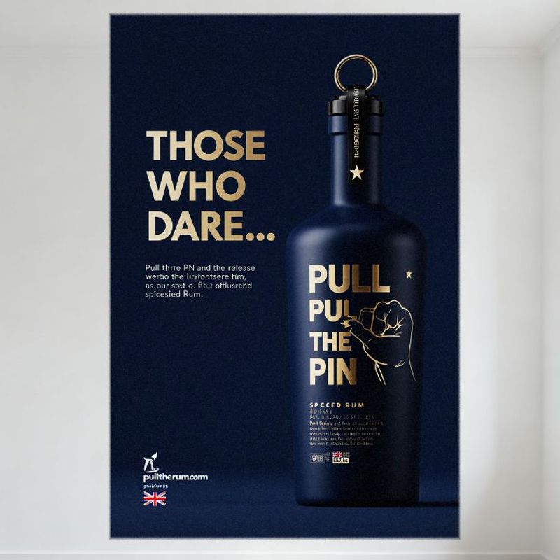 Spiced Rum Pull Pin Metal Tin Sign Vintage Bar Pub Home Decor Adventure Man Cave Wall Art 20x30cm（7.8x11.8inch）