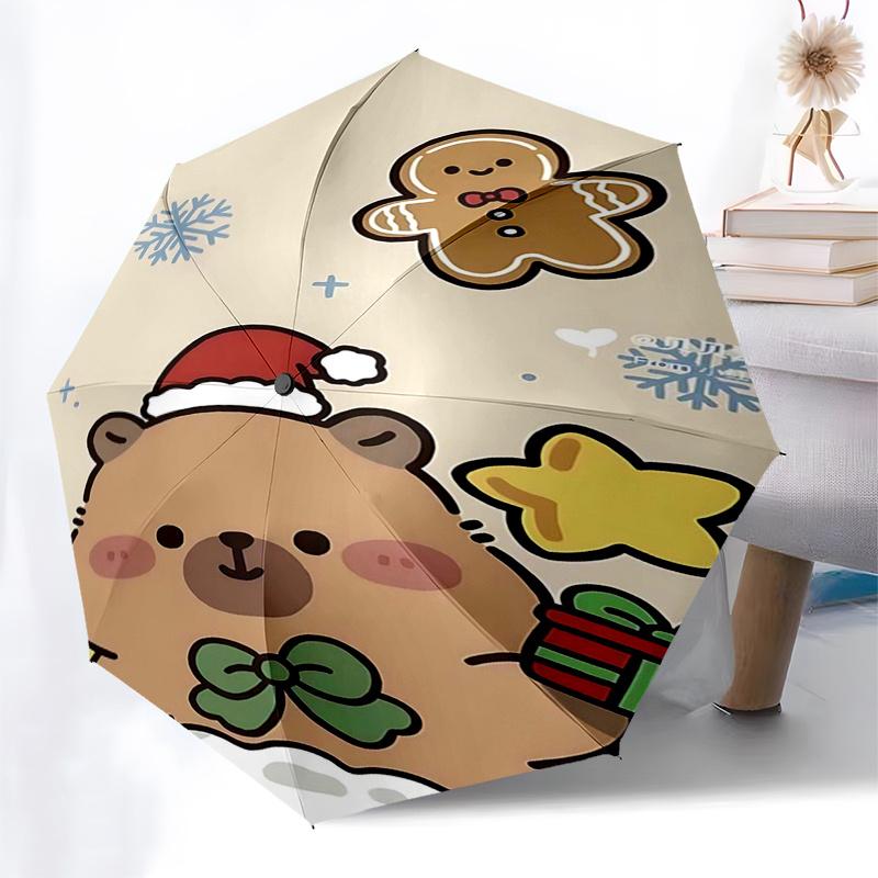 Reiseregenschirm mit Capybara-Motiv - 8 Rippen, Automatisches Öffnen und Schließen, Tragbares faltbares Design, Kompakter und stilvoller Schirm für unterwegs