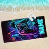 1 Stück Spielcontroller Strandtuch, Lebendiges Neon-Spieldesign, Superweiches Mikrofaser-Badetuch 80x130cm