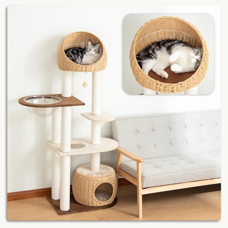 Nani Freestanding cat for large warm fluffy with observation for multiple 150cm cat for cat cat scratching for helps with lack of cotton assembly
