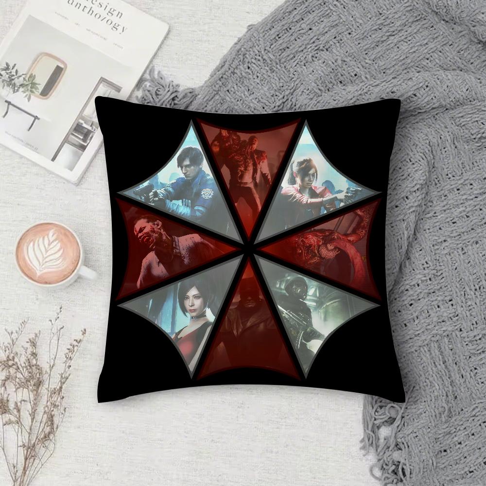 Game RResidentS EEvilS Pillow Case Square DoubleSided Printing Sofa Cushion Cover Pillowcase Bedroom Bedside