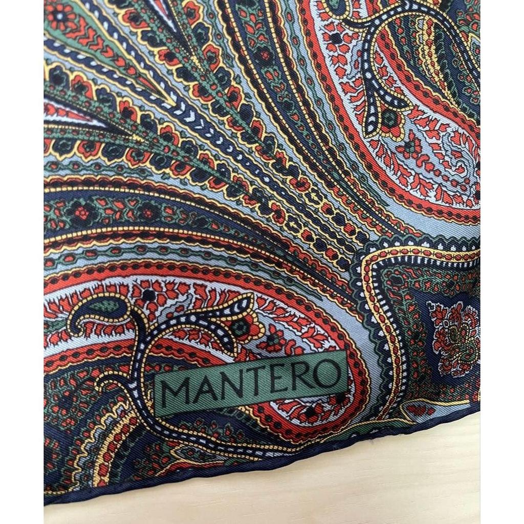 Used MANTERO Silk Scarf Paisley Pattern Made in Italy