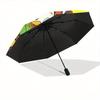Happy Donald Duck and Nephew Automatic Opening and Closing Umbrella - Lightweight 3-Fold Design, Suitable for Fans, Travel, Daily Use - Offi