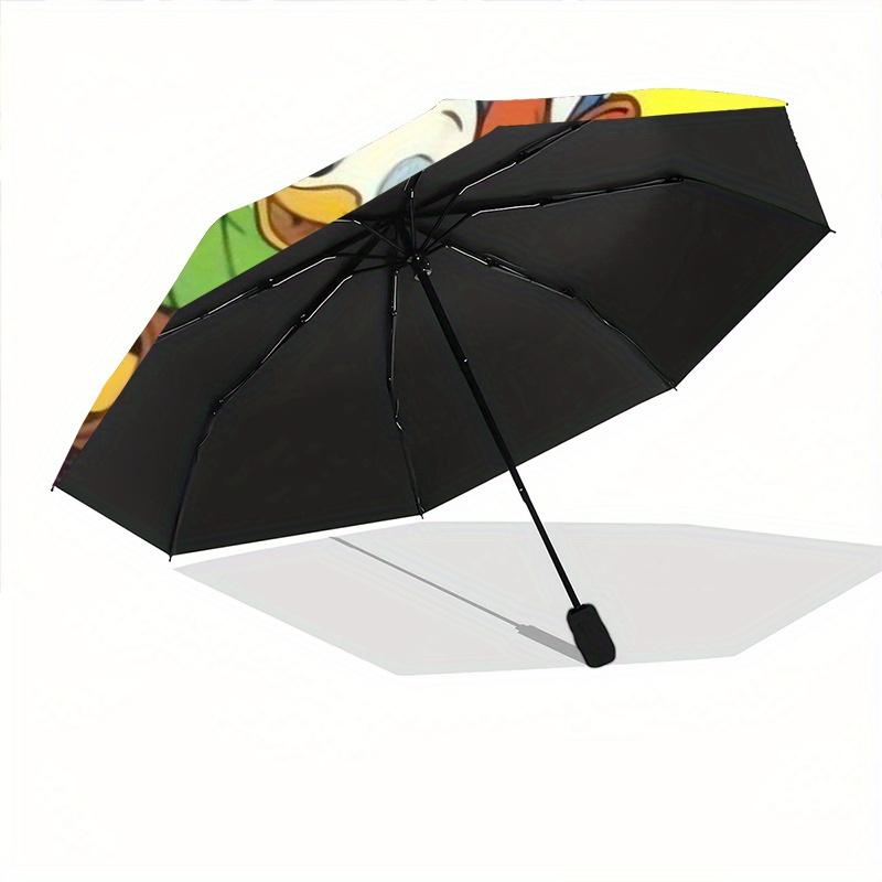 Happy Donald Duck and Nephew Automatic Opening and Closing Umbrella - Lightweight 3-Fold Design, Suitable for Fans, Travel, Daily Use - Offi