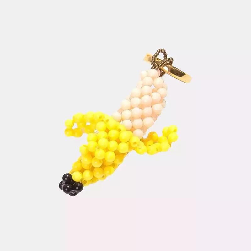 Colorful Beaded Fruit Series Apple Watermelon Bag Charm Pendant Keychain For Women Girls Bag Decoration Accessories