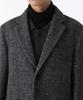 Musinsa Standard Manteco Herringbone Daddy Shoulder Single Long Coat [Dark Gray]