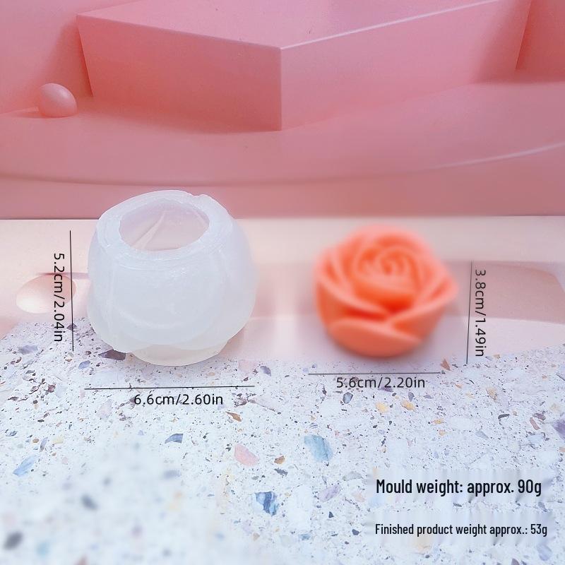 3D Rose Flower Aromatherapy Candle Silicone Mold for DIY, Baking, Plaster, & Soap Making