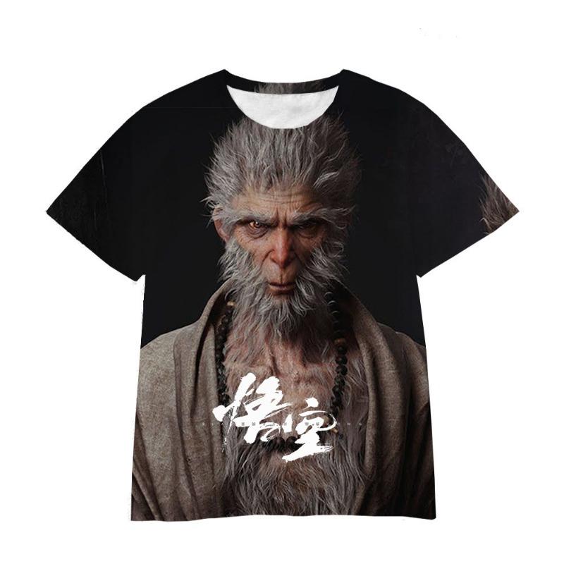 Wukong Cartoon Game 3D Digital Printed Loose Casual T-shirt