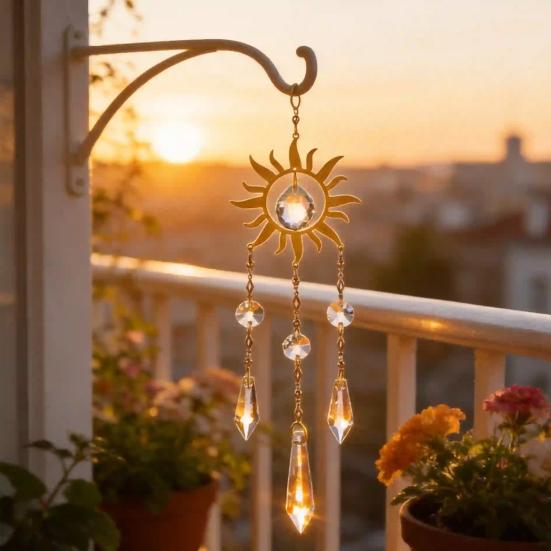 Large Sun Crystal Sun Chime Prism Catcher Wind Sun